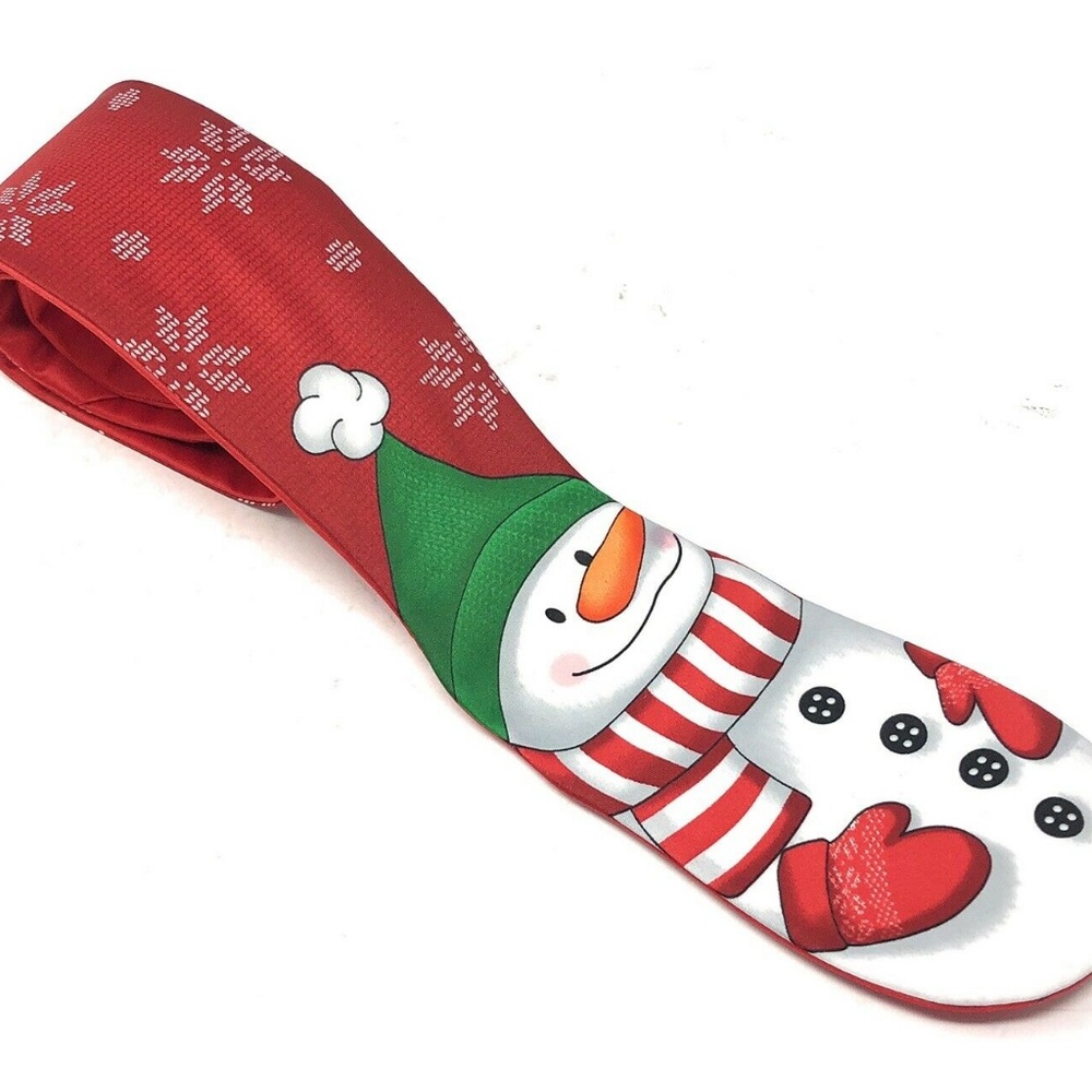 Men's Neck Tie Noel Christmas Santa Hat Holiday Co